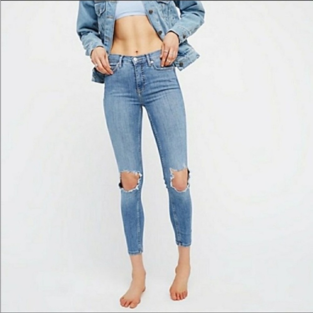 Free People Distressed Skinny Jeans